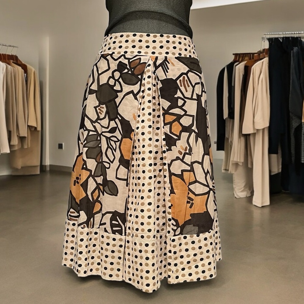 New Weekend Max Mara Floral Dot Printed Cotton Poplin Skirt Sz IT 38 US 4 NWOT - Picture 3 of 16